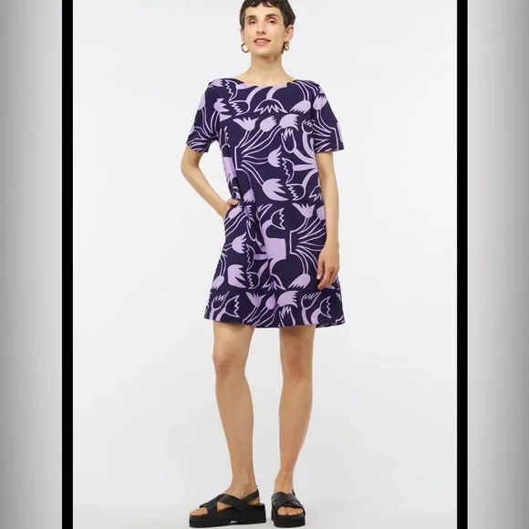 Gorman Purple Jersey Dress Sz 14 Great Condition 💯 Organic Cotton - Picture 6 of 9